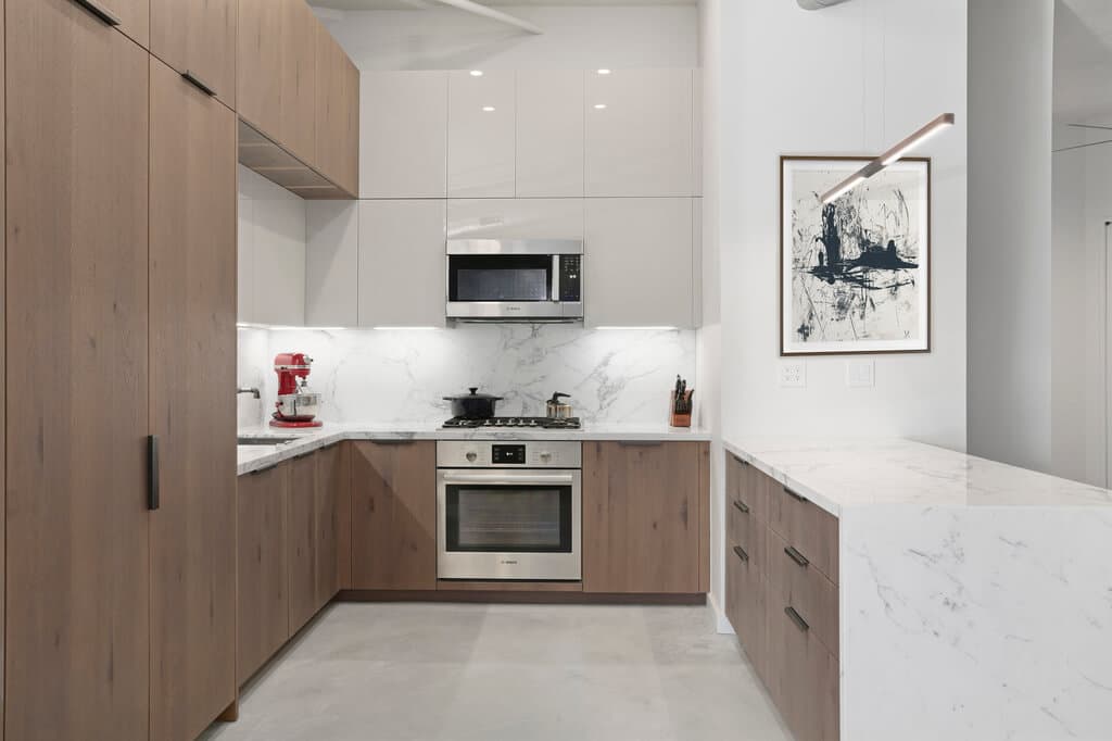 Frameless European-style slab cabinets